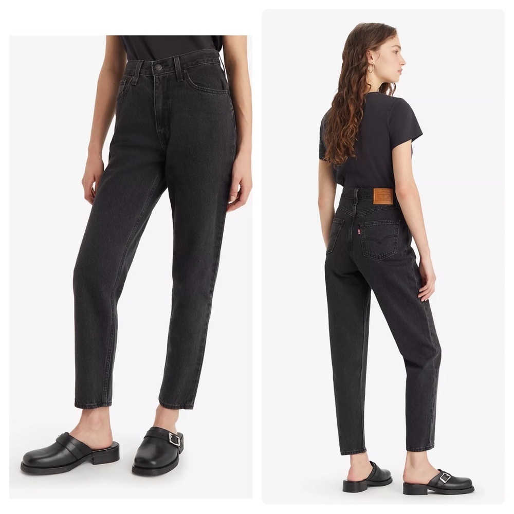Size 29 Levi’s Mom High Waist Jeans in Washed Black